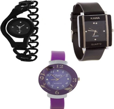 SPINOZA 01S003 black square metal belt chain and flower Analog Watch  - For Girls   Watches  (SPINOZA)