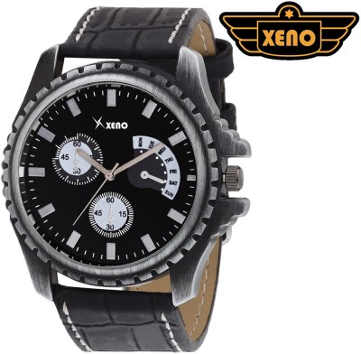 Xeno BN_C9D3_OLD Date Day Chronograph Pattern Black Leather Black Dial New Look Fashion Stylish Modish Watch  - For Boys   Watches  (Xeno)