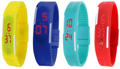 

Kissu Led Magnet Band Combo of 4 Yellow, Blue, Sky Blue And Red Watch - For Men & Women