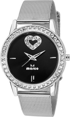 Marco DIAMOND MR-LR 7001 BLACK-CH Analog Watch  - For Women   Watches  (Marco)