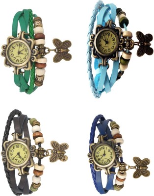 NS18 Vintage Butterfly Rakhi Combo of 4 Green, Black, Sky Blue And Blue Analog Watch  - For Women   Watches  (NS18)