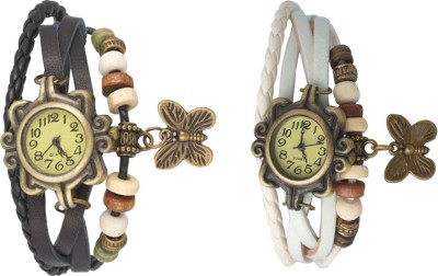 NS18 Vintage Butterfly Rakhi Watch Combo of 2 Black And White Analog Watch  - For Women   Watches  (NS18)
