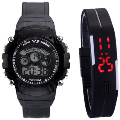 blutech led rubber and 7 light black Digital Watch  - For Boys & Girls   Watches  (blutech)