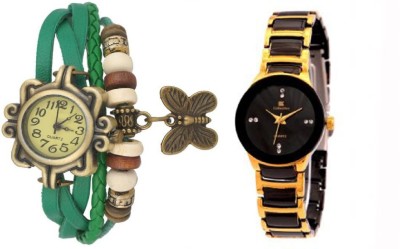 IIK Collection Green-Gold Watch  - For Women   Watches  (IIK Collection)