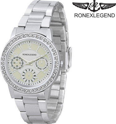 

Ronexlegend RXD 4005 awesome white&silver chronograph pattern dail RXD 4005 Watch - For Women