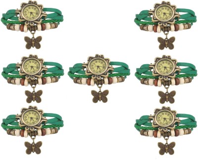 NS18 Vintage Butterfly Rakhi Combo of 7 Green Analog Watch  - For Women   Watches  (NS18)