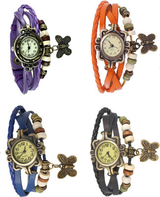 

Kissu Vintage Rakhi Combo of 4 Purple, Blue, Orange And Black Watch - For Women