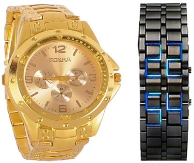Rosra Gold-Black-225 Analog Watch  - For Men   Watches  (Rosra)