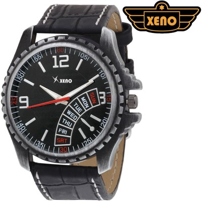 Xeno BN_C9D28_OLD Date Day Chronograph Pattern Black Leather Black Dial New Look Fashion Stylish Modish Watch  - For Men   Watches  (Xeno)