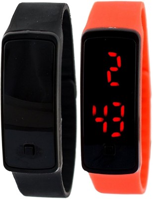 Haunt IMPORTED - Unisex Silicone Pack of 2 New Design Black & Red Button Led Digital Watch  - For Boys & Girls   Watches  (Haunt)