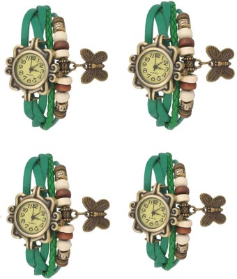 NS18 Vintage Butterfly Rakhi Combo of 4 Green Analog Watch  - For Women   Watches  (NS18)