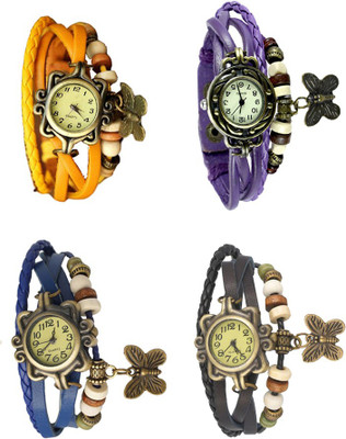 

Kissu Vintage Rakhi Combo of 4 Yellow, Blue, Purple And Black Watch - For Women