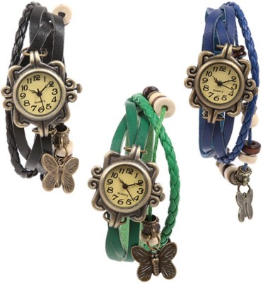 Felizo Fancy 01 Vintage Bracelet Latkan Watch with Hanging Butterfly Analog Watch  - For Girls   Watches  (Felizo)