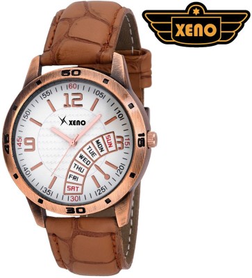 Xeno BN_C6D23CPR Date Day Chronograph Pattern Brown Leather White Dial New Look Fashion Stylish Modish Watch  - For Boys   Watches  (Xeno)