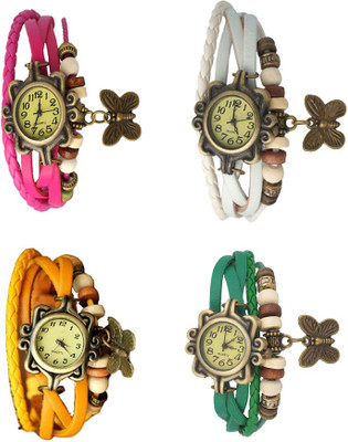 

NS18 Vintage Butterfly Rakhi Combo of 4 Pink, Yellow, White And Green Watch - For Women