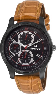 Marco ELITE MR-GR2221-RED-BRW Analog Watch  - For Men   Watches  (Marco)