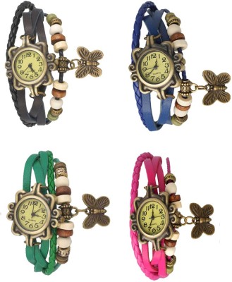 NS18 Vintage Butterfly Rakhi Combo of 4 Black, Green, Blue And Pink Watch  - For Women   Watches  (NS18)