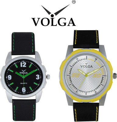 

Volga Branded Leather Quality Designer Dial Diwali Special Combo530 Designer Sport Looks WaterProof Mens Watch Watch - For Men