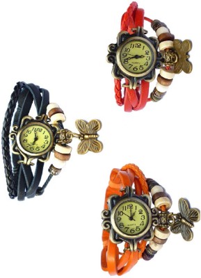 Felizo Partyware Leather Pack of 3 Analog Watch  - For Girls   Watches  (Felizo)
