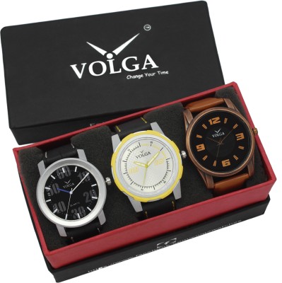 Volga VLW05-22-39-43 Mens Leather Belt Combo With Designer Stylish Branded Trendy box Analog Watch  - For Men   Watches  (Volga)