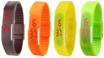 

Kissu Led Magnet Band Combo of 4 Brown, Orange, Yellow And Green Watch - For Men & Women