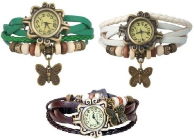 Rokcy Pack of 3 Vintage Analog Watch - For Women Analog Watch  - For Girls   Watches  (Rokcy)