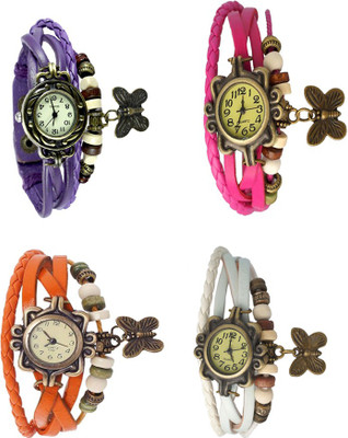 

Kissu Vintage Rakhi Combo of 4 Purple, Orange, Pink And White Watch - For Women
