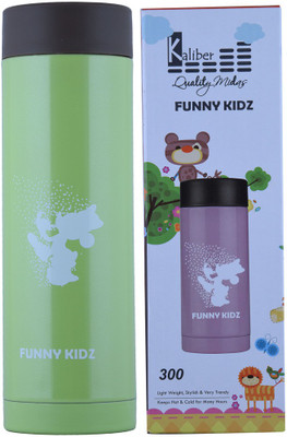 

Kaliber Funny Kidz - 300 - Double Body - Green - Hot and Cold 300 ml Water Bottle(Set of 1, Green)