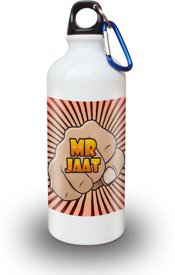 

Sky Trends Gift Mr Jaat Gifts For Friend 600 ml Water Bottle(Set of 1, White)