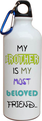 63% OFF on TIED RIBBONS My Brother is Most Beloved Friend Printed 600 ml Water Bottle(Set of 1, White)