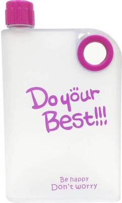 

Chrome Square 380 ml Water Bottle(Set of 1, Pink)