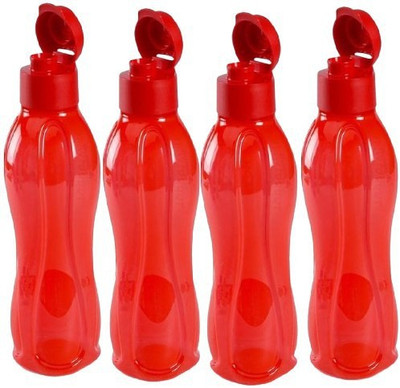 

Tupperware Fliptop 750 ml Water Bottles(Set of 4, Red)