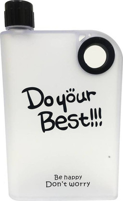 

Chrome Square 380 ml Water Bottle(Set of 1, Black)