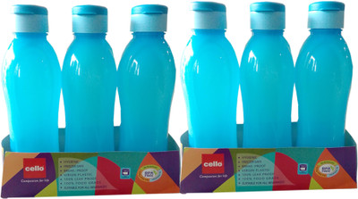 Shreejee CLASSIC 1000 ml Water Bottles(Set of 6, BLUE)