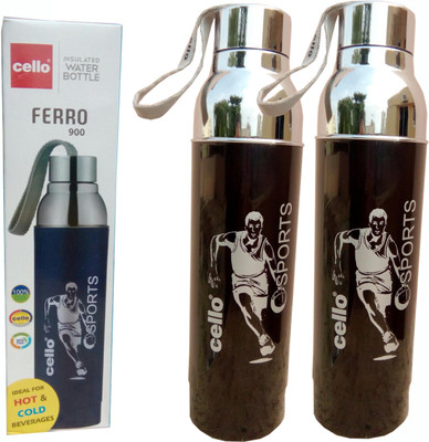 

Cello OPAQUE SERIES 1000 ml Water Bottles(Set of 2, Black)