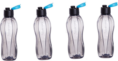 Tupperware Tupperware Black FlipTop 750 ml Water Bottle set of 4pcs 750 ml Bottle(Pack of 4, Black, Blue)