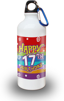 

Sky Trends Gift 17th Happy Birthday 600 ml Water Bottle(Set of 1, White)