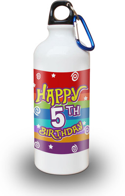 

Sky Trends Gift 5th Happy Birthday 600 ml Water Bottle(Set of 1, White)