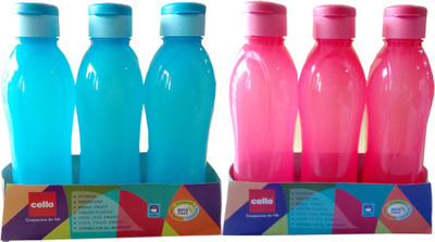 

Shreejee CLASSIC 1000 ml Water Bottles(Set of 6, BLUE AND RED)