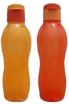 

Tupperware Fliptop 1000 ml Water Bottles(Set of 2, Orange, Red)