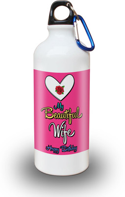 

Sky Trends Gift My Beautiful Wife Happy Birhday Gifts For Wife 600 ml Water Bottle(Set of 1, White)