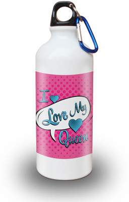 

Sky Trends Gift I Love My Queen White Sipper Bottle 600 ml Water Bottle(Set of 1, White)