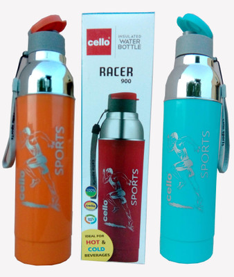 

Cello OPAQUE SERIES 900 ml Water Bottles(Set of 2, ORANGE N BLUE)