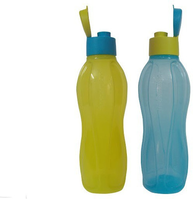 

Tupperware Fliptop 1000 ml Water Bottles(Set of 2, Blue, Yellow)