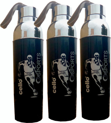 

Cello OPAQUE SERIES 1000 ml Water Bottles(Set of 3, Black)