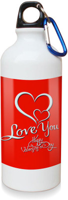 

Sky Trends Gift Love You Happy Valetine's Day White Sipper Bottle 600 ml Water Bottle(Set of 1, White)