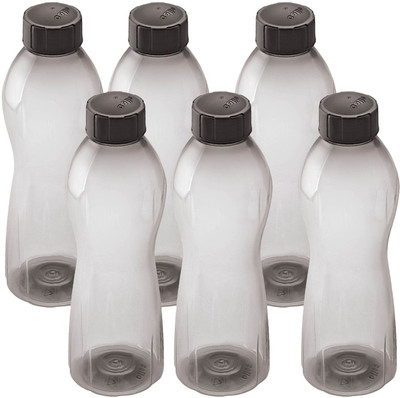 

Cello Twisty 1000 ml Water Bottles(Set of 6, Black)