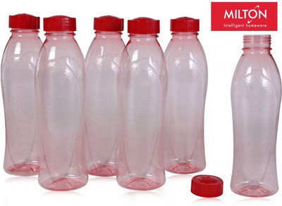 MILTON Fridge Bottle / Water Bottle Set of 6 Bottles 1000 ml Bottle(Pack of 6, Multicolor, Plastic)