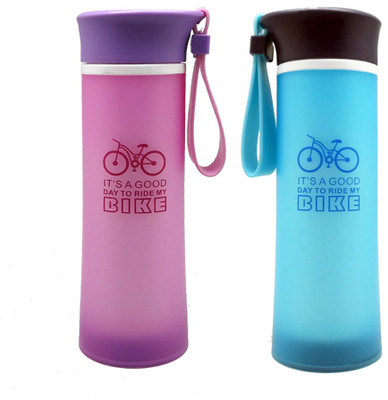 

Tuelip Opaque Series 380 ml Water Bottles(Set of 2, Multicolor)