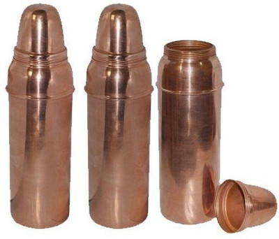 

Terashopee Opaque 800 ml Water Bottles(Set of 3, Gold)